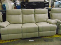 DUSTY Leather Lounge SETTING- INCLUDING 3 SEATER RECLINER+ 2 SEATER RECLINER AND ONE SINGLE SEATER RECLINER - LIGHT GREY - 2
