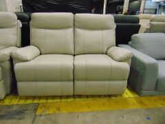 DUSTY Leather Lounge SETTING- INCLUDING 3 SEATER RECLINER+ 2 SEATER RECLINER AND ONE SINGLE SEATER RECLINER - LIGHT GREY - 3