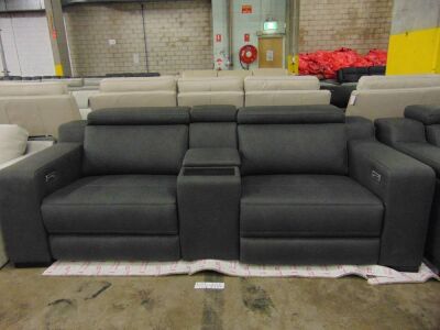 Brooklyn 2-Seater Fabric Recliner Sofa - GRA