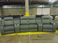 Thorndon Fabric 4 seater Powered Home Theatre Sofa MODULAR - ASH