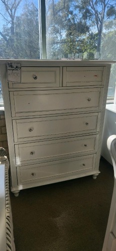 White Chest 6 drawers - RRP $1199 - Ex-Display