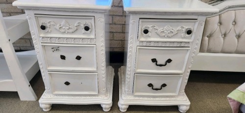2x Egyptian King Single bed heads and 2x 3 Drawer Bedside - RRP $1999 - Ex-Display