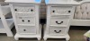 2x Egyptian King Single bed heads and 2x 3 Drawer Bedside - RRP $1999 - Ex-Display