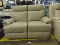 DUSTY Leather 2 SEATER RECLINER-LIGHT GREY SP