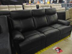 DUSTY Leather 3 SEATER RECLINER - BLACK SP - 2
