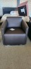 Deluxe Leather Arm Chair Chocolate brown leather Silver Base - RRP $999 - Ex-Display