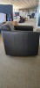 Deluxe Leather Arm Chair Chocolate brown leather Silver Base - RRP $999 - Ex-Display - 4