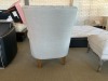 Charles Feature Chair, Stitch Detail, grey linen upholstery - RRP $349 - Ex-Display - 3