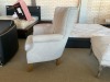 Charles Feature Chair, Stitch Detail, grey linen upholstery - RRP $349 - Ex-Display - 4