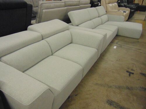 LINCOLN Fabric Lounge 3 SEATER With Right Hand Facing CHAise+Two Seater sofa- LGR