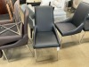 3x Dining Chair, Black PVC, Silver Legs, $299 RRP each - Ex Display