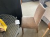 Sarah Dining Chair + cake timber legs latte upholstery, $599 RRP - Ex Display - 2