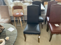 2 x Lee bining chair BLACK pvc/studs timber legs, $199 RRP each - Ex Display