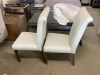 2x Dining Chair, White PVC, Ghost Stain Legs, Aust. Made, $699 RRP - Ex Display - 2