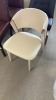 C-45-IV Dining Chair, Cr&egrave;me PVC Leather, Bronze Mirrored Trim & Legs, $349RRP - Ex Display