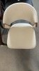 C-45-IV Dining Chair, Cr&egrave;me PVC Leather, Bronze Mirrored Trim & Legs, $349RRP - Ex Display - 2