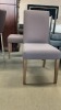 2x. &lsquo;SARAH&rsquo; Dining Chairs Dark Taupe Upholstery, Raw Oak Legs, High Back, $499 RRP each - Ex Display