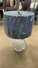 Lily Lamp White Cermaic Navy Shade - RRP $199 - Ex-Display - 3