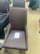 2x Dining Chair, Chocolate PVC, Silver Legs, $299 RRP - Ex Display