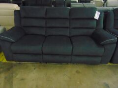 SWANE TOULON Fabric 3 seater sofa + Two single recliners - EBONY - 2