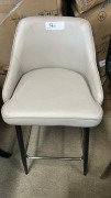 &lsquo;ANNE&rsquo; Barstool, Taupe PVC Leather, Black + Chrome Legs / Base, $349 RRP - Ex Display