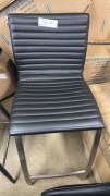 &lsquo;LINEA&rsquo; Barstool, Black PVC Leather, Brushed Steel Legs, $199 RRP - Ex Display