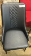 &lsquo;AVA&rsquo; Dining Chair, Black Quilted PVC Frame, Black Steel Legs, $299 RRP - Ex Display