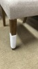 &lsquo;EVAN&rsquo; Chair Wing Back W/Buttons, Ghost Stain Timber Legs, &lsquo;Natural Stone&rsquo; Fabric, $399 RRP - Ex Display - 2