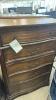 Monga & Drawers Dresser With Mirror Monza 5 Drawer High Chest Walnut Veneek, $2999 RRP - Ex Display