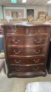 Ashley 6 Drawer High Chest Walnut Timer Veneer, $999 RRP - Ex Display