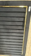 Bands Queen Complete Bed Black Velvet Gold Trim, $1299 RRP - Ex Display