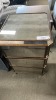 3 Drawer Bedside Chest, Antique Mirror Finish, Aged Brass Trim, Handles Missing, $449 RRP - Ex Display