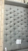 Martina Queen Complete Button Detail Bed Dove Grey, $799 RRP - Ex Display