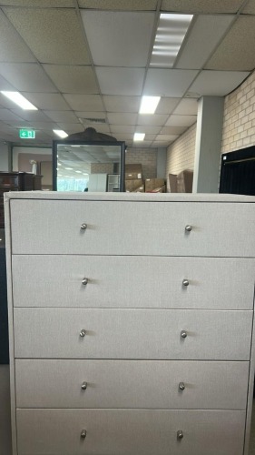Aussie Made Eve 6 Drawer Highchest Natural Fabric, $999 RRP - Ex Display