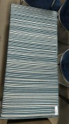 &lsquo;YORK&rsquo; Ottoman, Blue / Stripe Upholstery, Aust. Made, $899 RRP - Ex Display