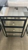 Disco 3 Drawer Bedside Chest Black / Mirror Finish, $349 RRP - Ex Display - 2