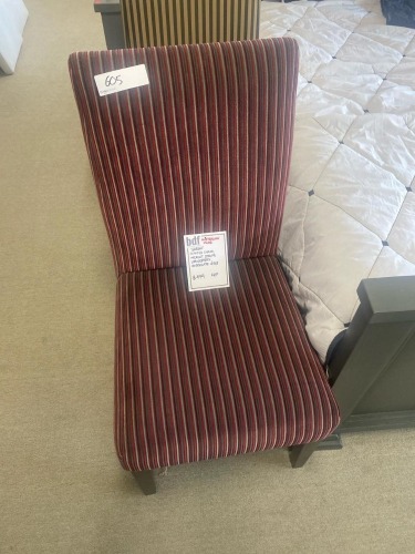 &lsquo;Sarah&rsquo; Dining Chair, Merlot Stripe Upholstery, Chocolate Legs, $499 RRP - Ex Display