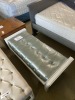 &lsquo;EVITA&rsquo; Bedroom Bench Chair, 1200X500mm Grey Metallic PVC Upholstery, Ivory Frame, $399 RRP - Ex Display - 3