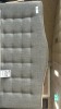 &lsquo;Vivienne&rsquo; Queen Bed Pinch Stitch Detail, Grey Upholstery RRP $699 - Ex Display - 2