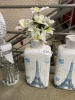 Paris Vases Set of 2 Fine Cracks, $100 RRP - Ex Display