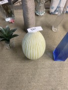 Vase, Yellow/White, $49 RRP - Ex Display