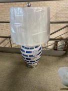 Visual Lamp Ceramic White/Blue, $149 RRP - Ex Display