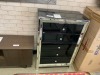 Daisy 5 Drawer High Chest Mirror Black/Clear RRP $999 - Ex Display