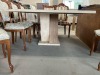 Italian Travertine Stone 1450 x 1450 Square Dining Table, Pedestal Base RRP $2499 - Ex Display - 2