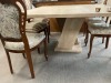 Italian Travertine Stone 1450 x 1450 Square Dining Table, Pedestal Base RRP $2499 - Ex Display - 3