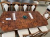 Sienna 11 Piece Italian Made Dining Suite 2000mm x 1000mm Off White Fabric/Brown Gloss Finish RRP $4999 - Ex Display - 2