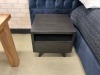 Aussie Made Chesterfield Bed w Base Navy Velvet, 2 x Bedside Solid Timber Tassy Oak Chocolate 3300mm x 1520mm RRP $4999 - Ex Display - 3