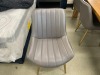 Hanson 7 Piece Dining, Solid Timber Table, Chairs - Brass Finish Mushroom DVC RRP $3499 - Ex Display - 2