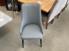 7 Piece Dining Suite - Italian Dining Table 2400mm x 1200mm - Grey Marble Dining Chairs, Grey PVC, Black Aluminium Legs RRP $5799 - Ex Display - 2