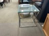 'Liana' Lamp Table, 600mm x 600mm Polished Silver, Glass Top - RRP $299 - Ex Display - 3